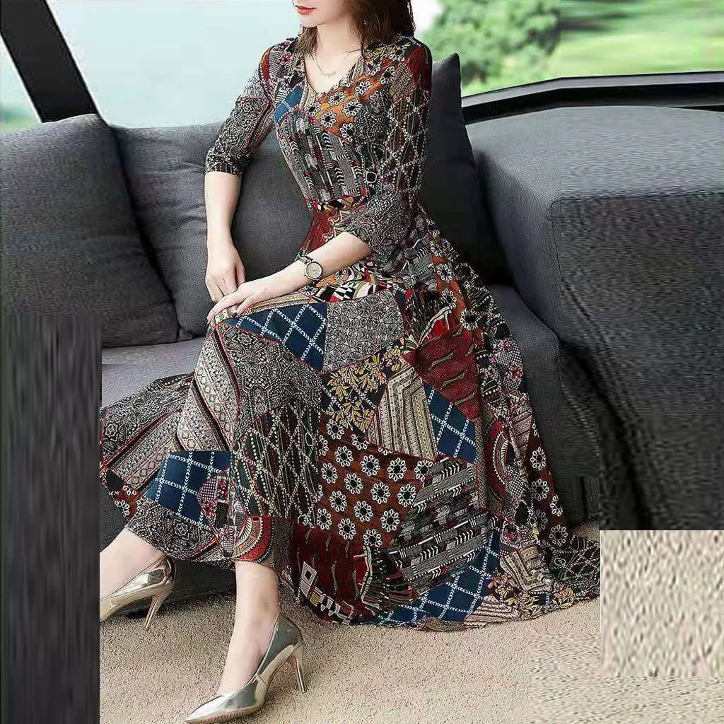 Женское платье с v-образным вырезом рукавом три четверти платья Vadim женские