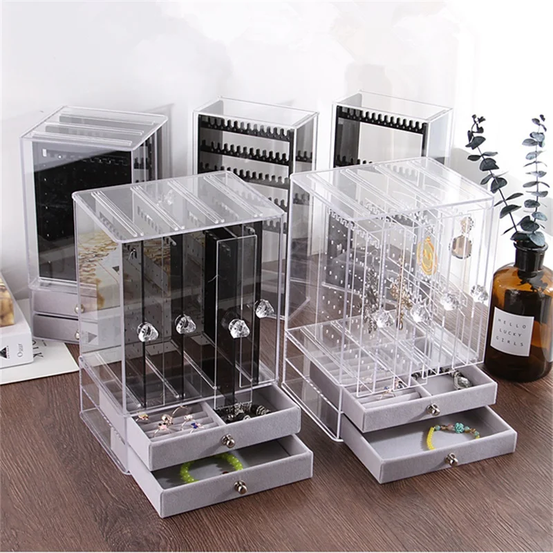 Акриловый Органайзер для ювелирных изделий ящик сережек держатель ушей