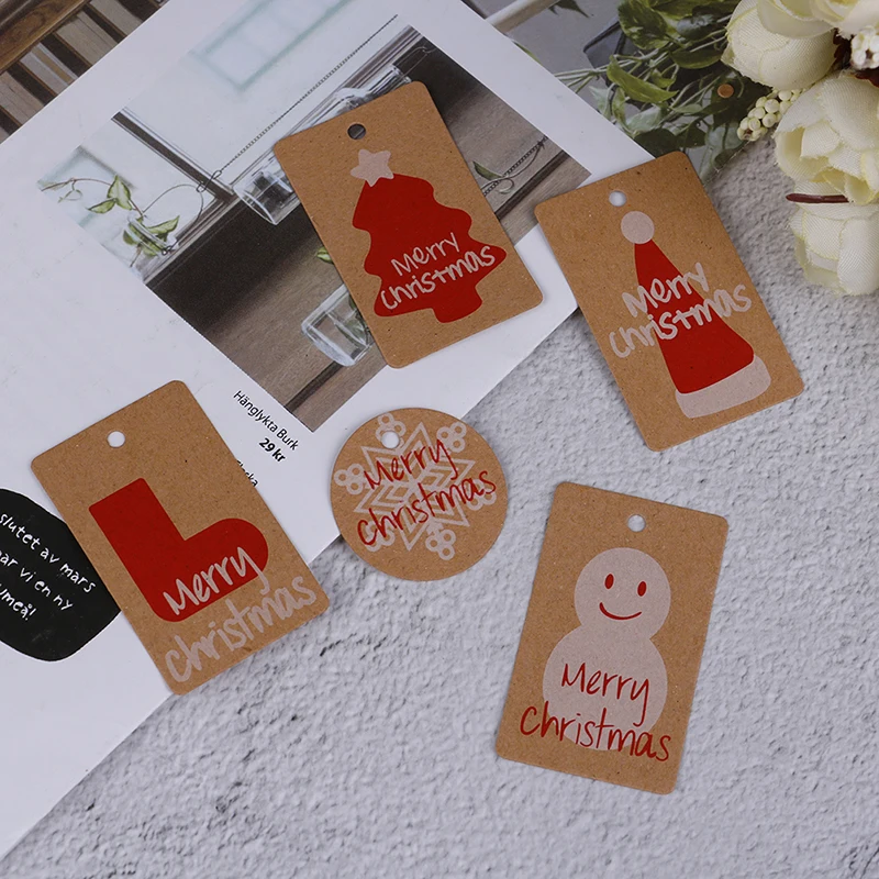 100 шт. бумажные ярлыки для одежды с рождественскими украшениями |