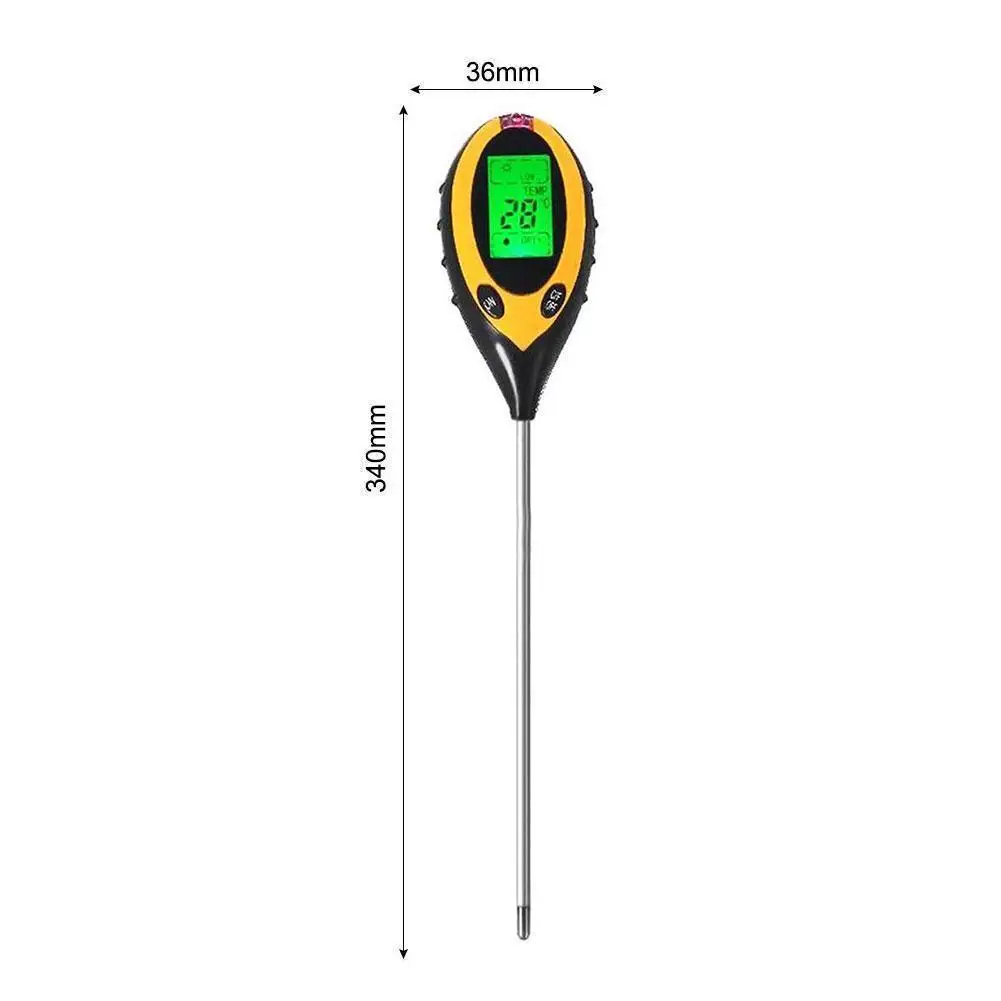 

Four In One Soil Tester Electronic Soil Detector Soil Light Meter Tester Count Display Humidity And Temperature Ph Test