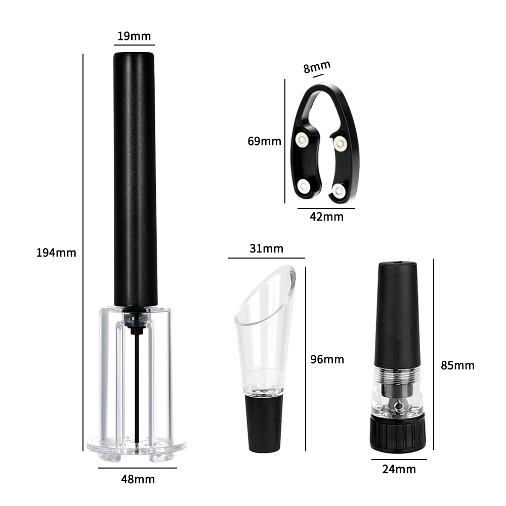 

Air Pump Wine Bottle Opener Air Pressure Vacuum Red Wine Stopper Beer Lid Opener Corkscrew Corks Out Tool Stainless Steel Pin