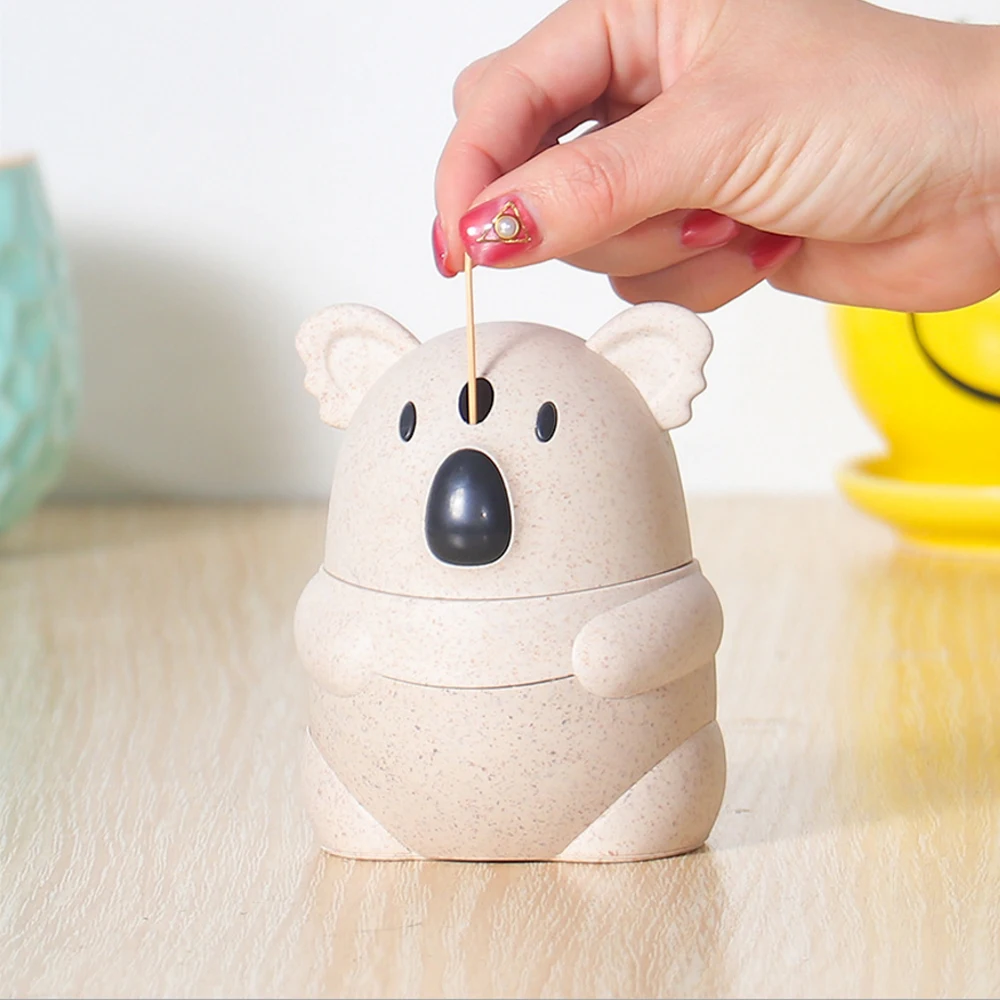 Пшеничная солома/ПП креативная коала зубочистка коробка мультфильм ручной пресс