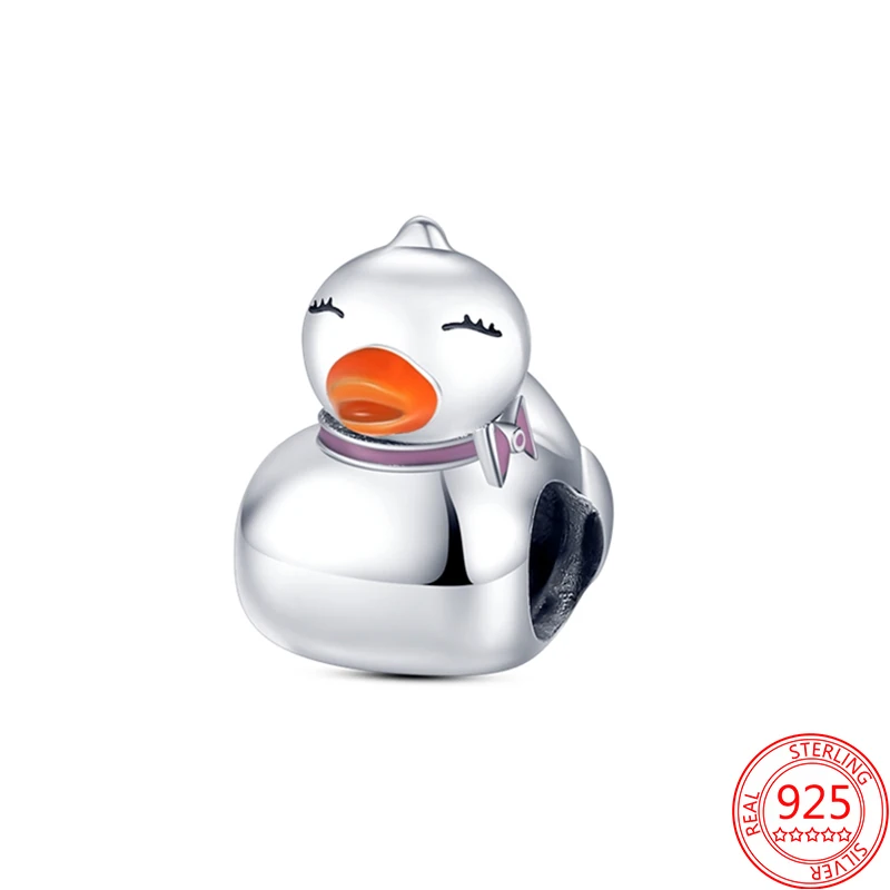 

Бусина-Шарм «желтая утка» из серебра 925 пробы для браслета