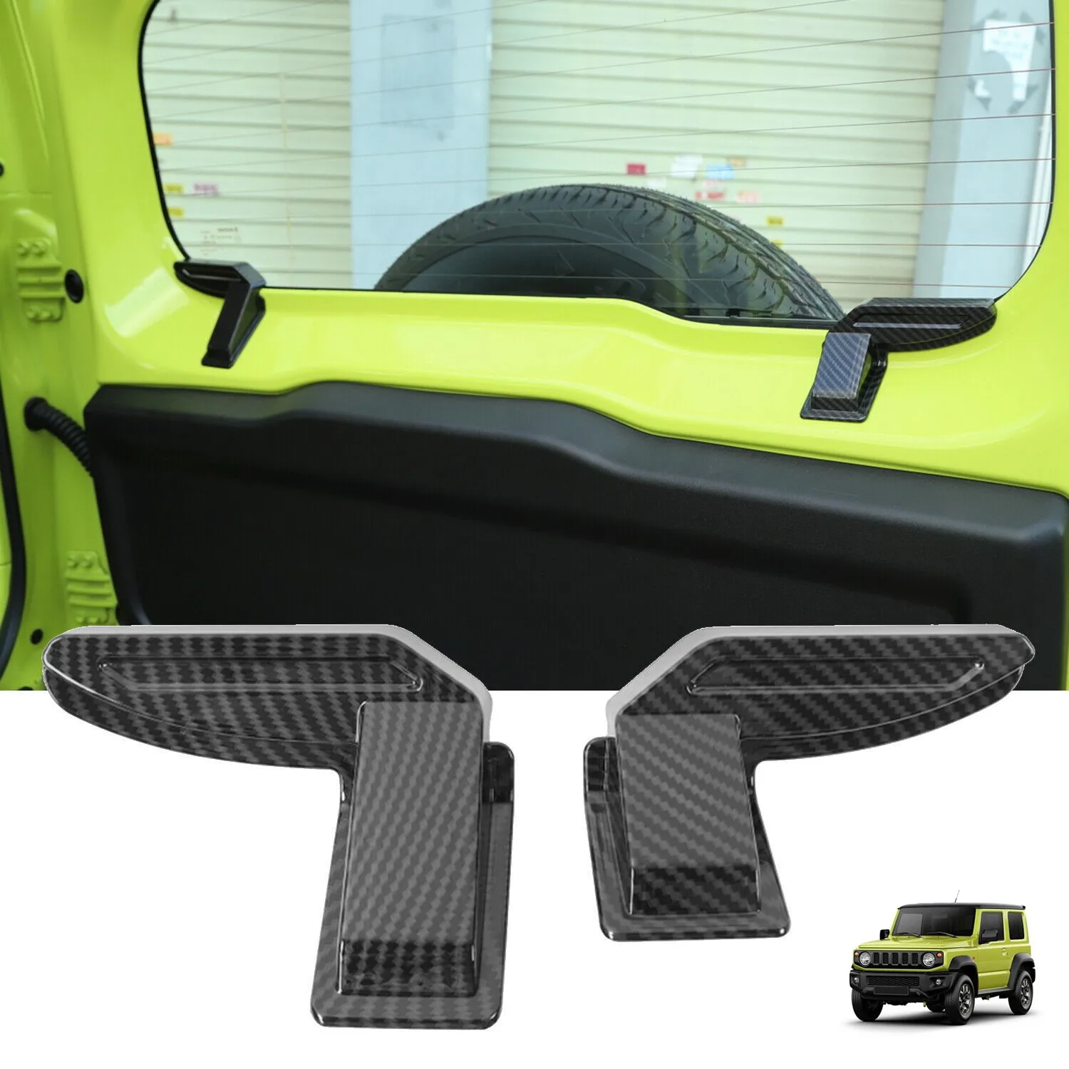 

1 Pair Carbon Black Look ABS Car Rear Windshield Heating Wire Protection Covers For Suzuki Jimny Sierra JB64 JB74 Demister Cover