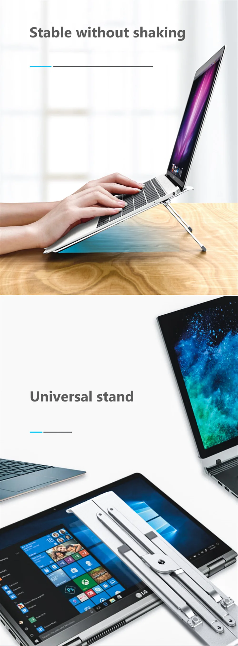 Портативная подставка для ноутбука, складная подставка для ноутбука Macbook Air Pro retina, подставка для ноутбука из алюминиевого сплава, охлаждающий кронштейн для компьютера