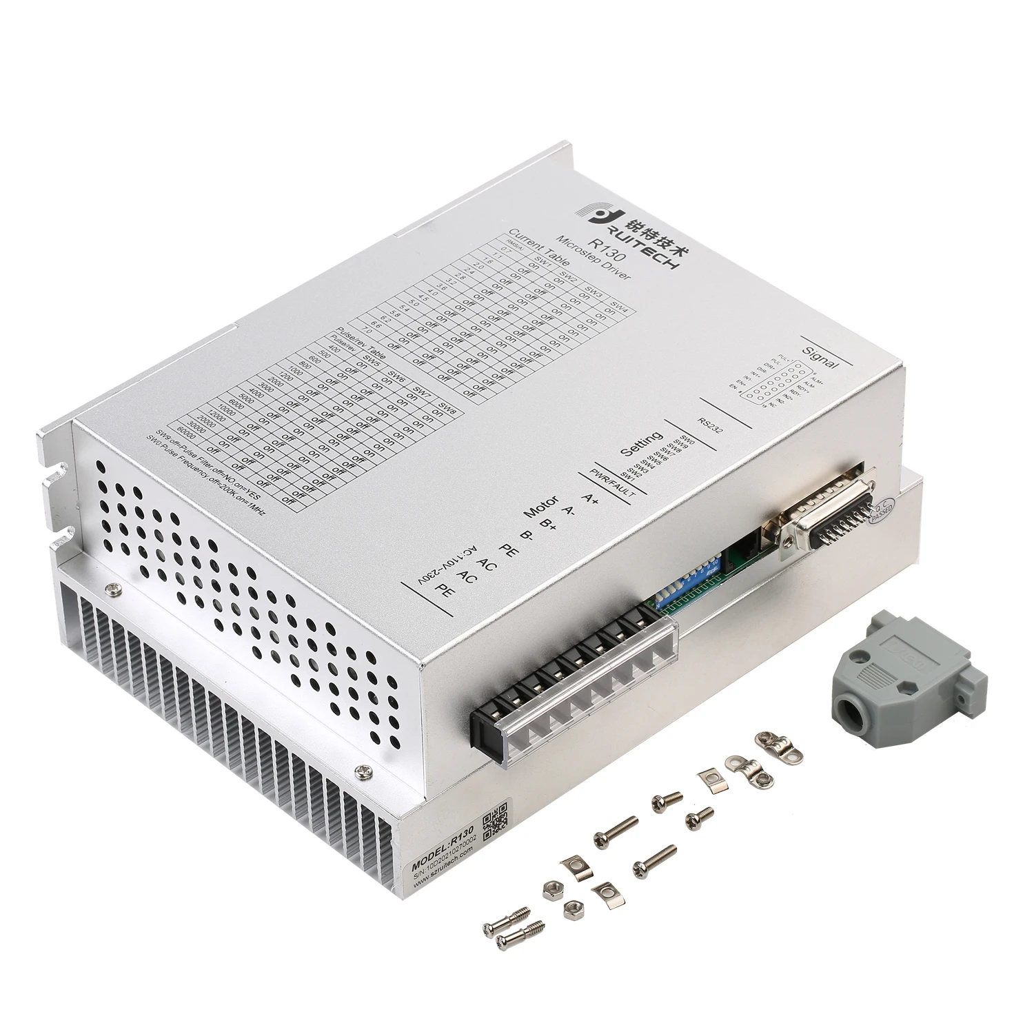 

CNC Router Stepper Motor Driver R130 AC 110V to 230V Power 2 Phase Nema 52 Stepper Driver 220V