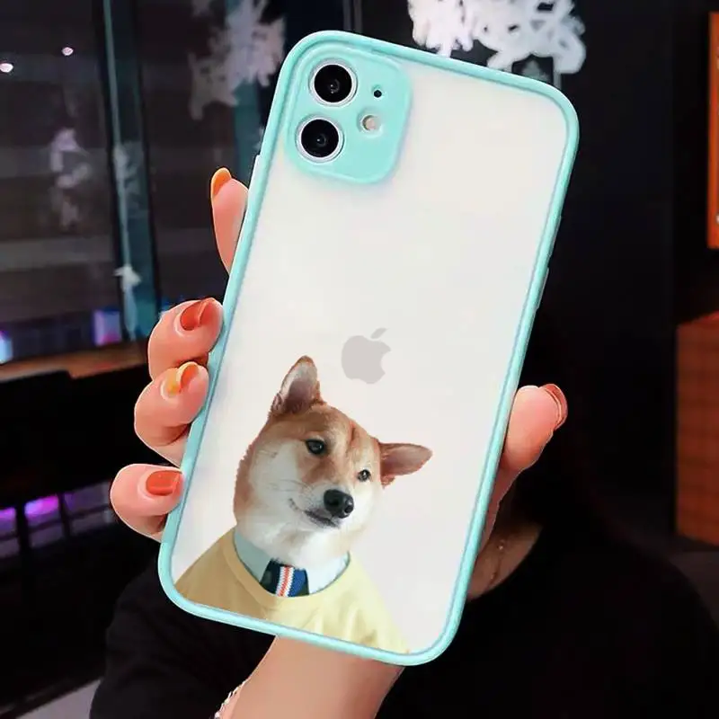 

Lovely cute cartoon dog Corgi animal Phone Cases matte transparent For iphone 7 8 11 12 plus mini x xs xr pro max cover
