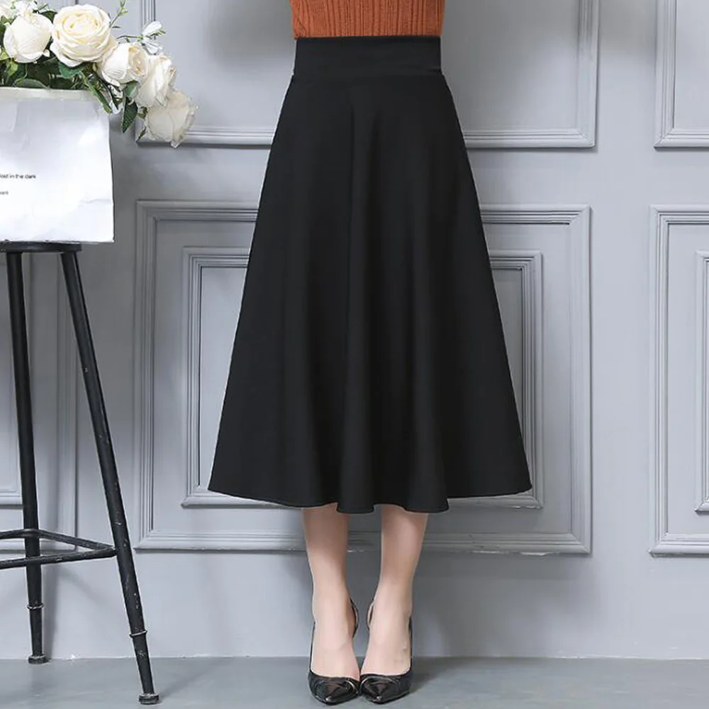 Юбка женская плиссированная трапециевидная с завышенной талией Офисная Длинная