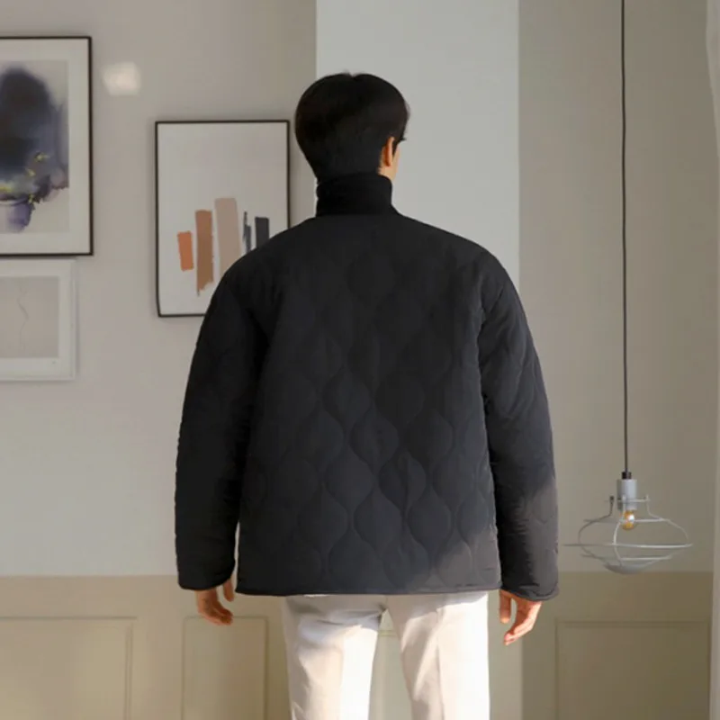 

IEFB Korean Fashion Short Cotton Padded Jacket For Men 2020 New Thickened Fur Liner Winter Coat Causal Covered Button Cloth 4757