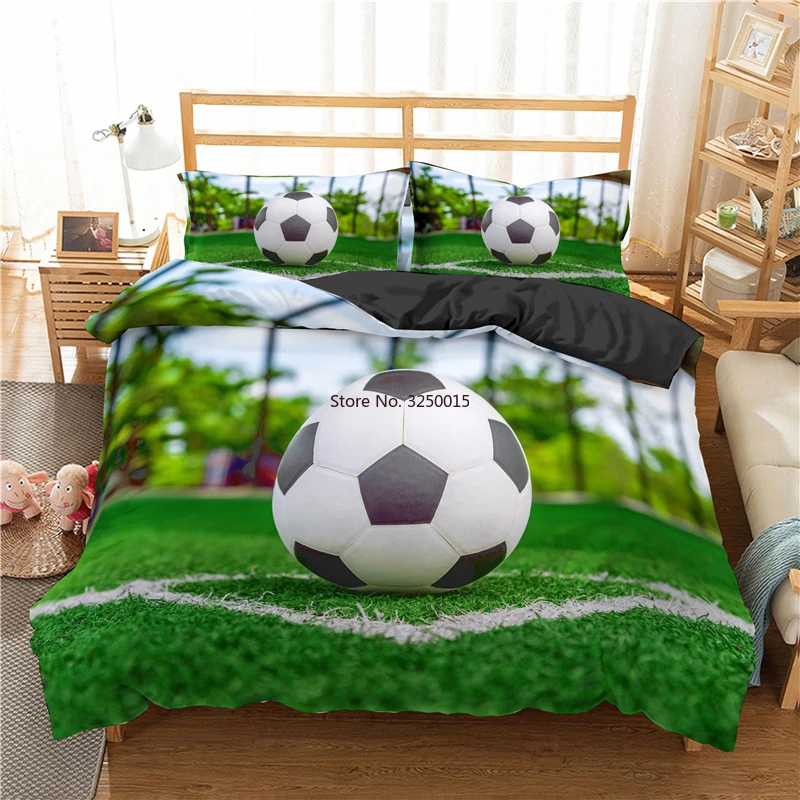 

2-3 Pcs 3D Printing Sport Series Soft Duvet Pillow Cover Football Bedding Sets Bedclothes Boy Home Textile Gift Bedroom Decor