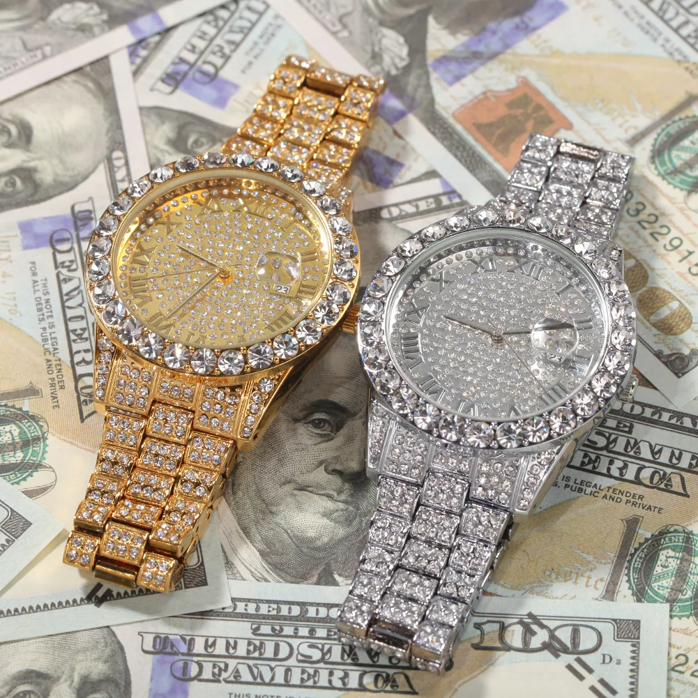 Хип хоп микро закрепки AAA кубического циркония Bling Iced Out мужской золотой браслет