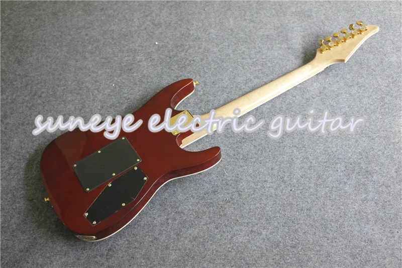 Custom Shop левша на заказ гитара электрическая тигр зерна отделка золото