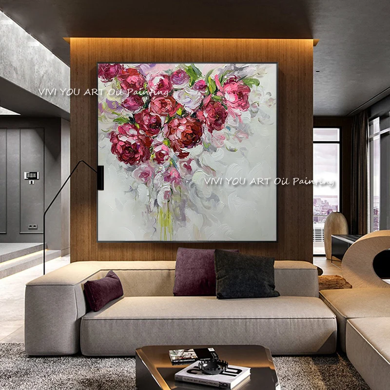 Лидер продаж палитра ручной работы фотообои на холсте картины с крупными