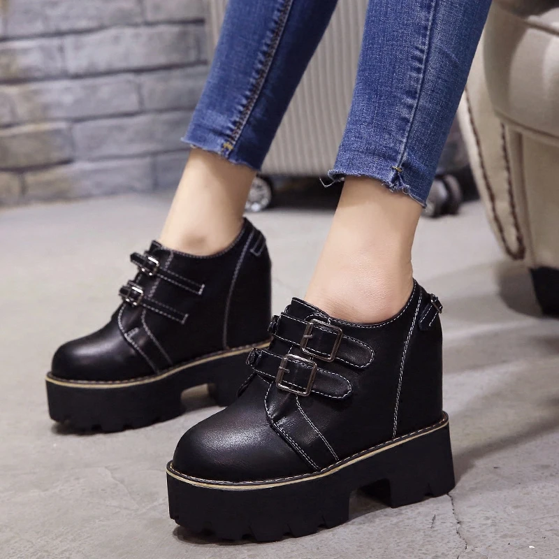 2020 новые осенние женские сапоги панк до лодыжек на высоком каблуке обувь