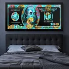 Красочная картина с изображением банкнот 100 долларов, фотография на холсте, декоративная картина на стену, домашний декор для гостиной, картины, украшения