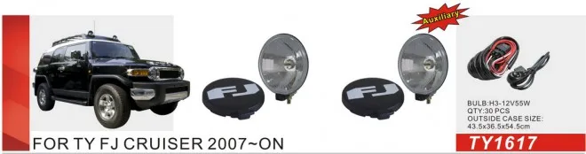 

Qirun fog lamp assembly lights+covers+wires+switch for Toyota FJ CRUISER 2007-ON