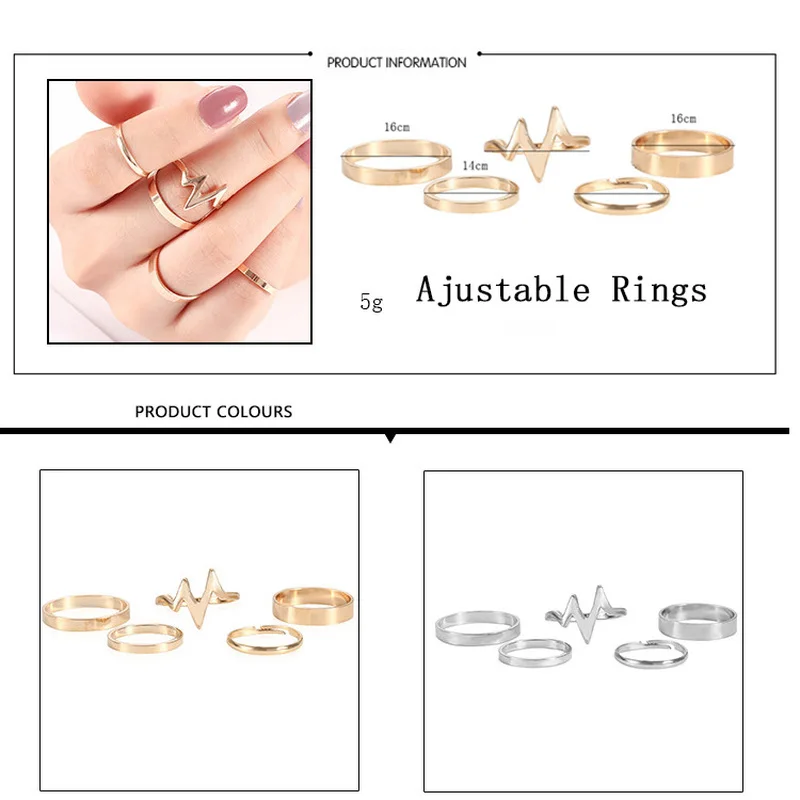 Металлическое простое модное кольцо с молнией 1 комплект электрокардиограммой