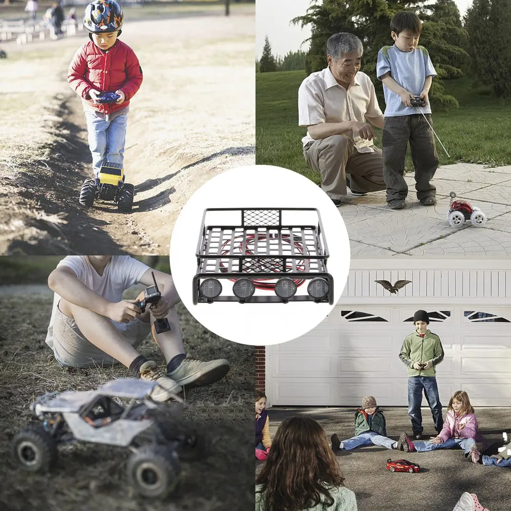 

Metal Luggage Rack With 4 LED Lights Climbing Car Accessories Climbing Car Luggage Rack Roof Rack 4 White or Black Lights