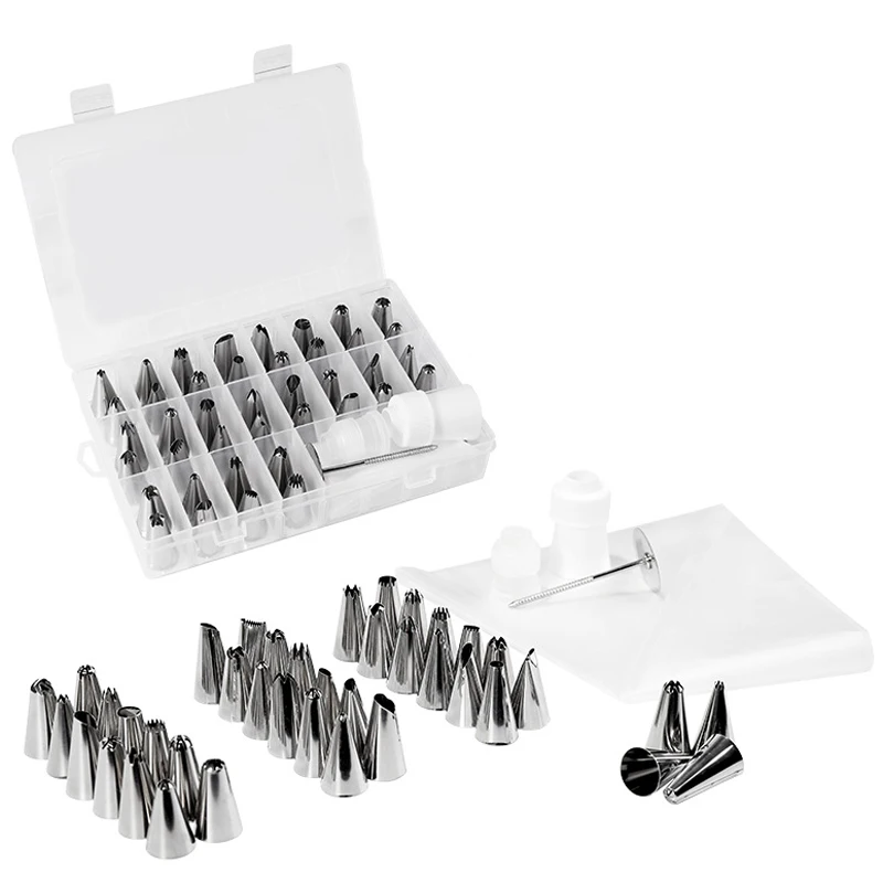 

45 Pcs/set Decorating Nozzle Set Baking Cake Squeeze Bag Pastry Cake Decorating Mouth baking Tool Cookie Shape