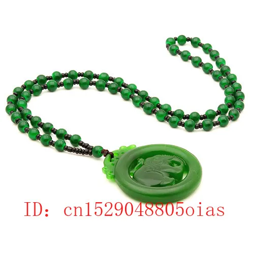 Натуральный зеленый китайский нефритовый слон ожерелье из бисера Шарм жадеит