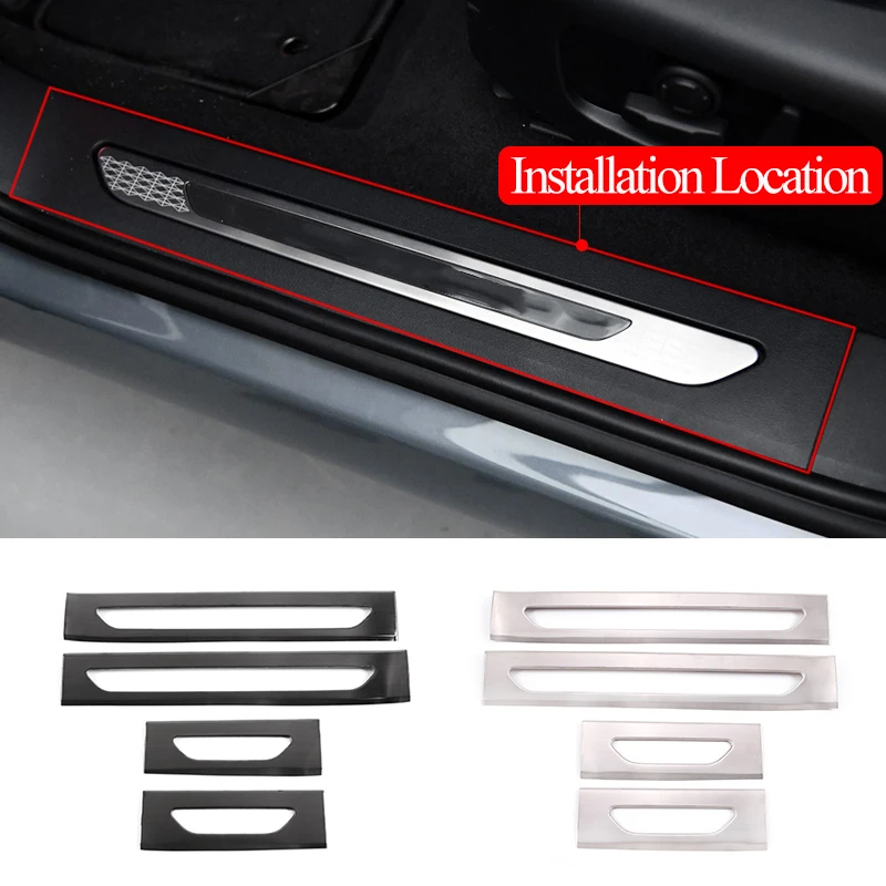 

4 Pcs For Land Rover Range Rover Evoque L551 2020 Stainless Steel Car Door Sill Protector Plate Cover Trim Accessory