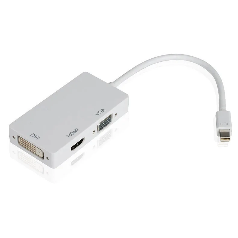 Три в одном Mini Display Port to DVI VGA Hdmi Tv Av Hdtv Кабель адаптер для MacBook/Imac/MacBook Air