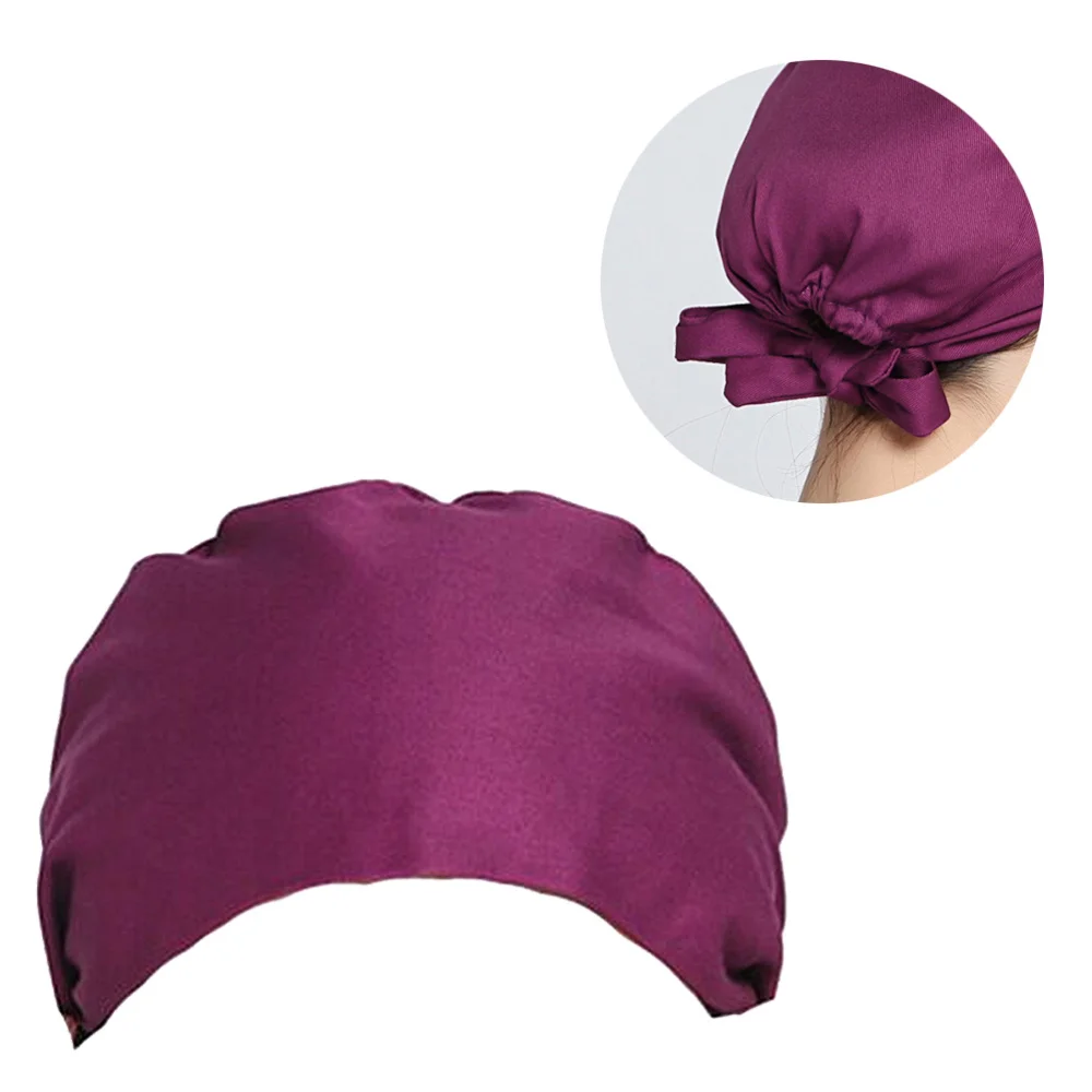 

Adjustable Working Cap Cotton Hat Head Protector Creative Headdress for Womem Men (Purple)