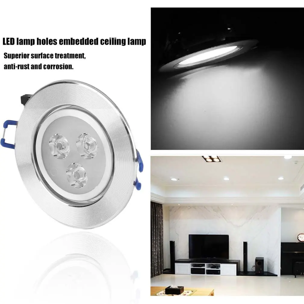 Foco empotrado de 3W, foco de luz iluminación de techo LED, Bombilla, controlador, antióxido, anticorrosión, diseño mejorado