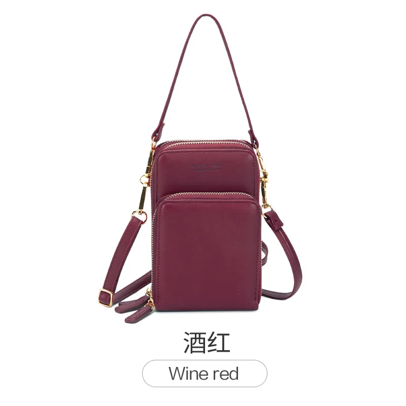 

Mobile Phone Bag Female Slung 2021 New Korean Fashion Multifunctional Large Capacity Solid Color Shoulder Bag Mini Bag