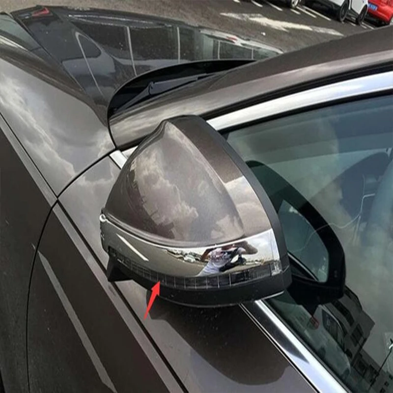

ABS Chrome For Audi A4 b9 2016 2017 Accessories Car Rearview mirror strip Frame Cover trim sticker Panel Sequins 2pcs