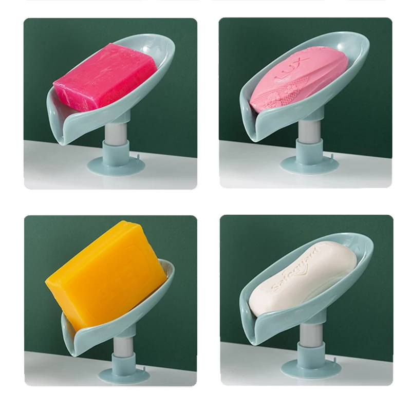 Leaf Shape Soap Box Drain Holder Bathroom Shower sponge Storage Plate Tray Supplies Gadge | Дом и сад