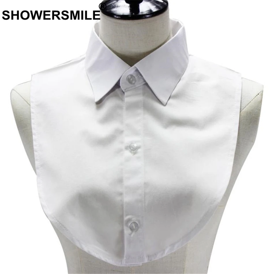 SHOWERSMILE рубашка воротник съемный для Блузки женский фальшивый Белый Черный Хлопок