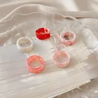 5 шт.1 комплект красивые шикарные цветные яркие прозрачные акриловые кольца из смолы Горячие Моранди цветные женские вечерние эстетические ювелирные кольца набор