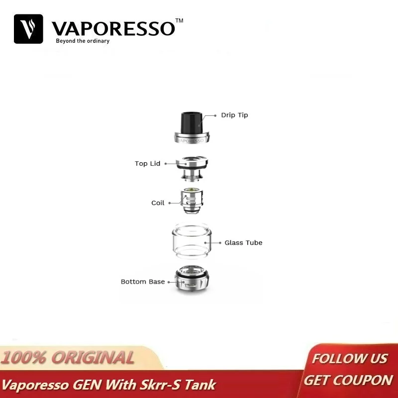 Оригинальный 220 Вт Vaporesso GEN TC набор с 8 мл SKRR S баком и QF катушка Box Mod Vape Kit
