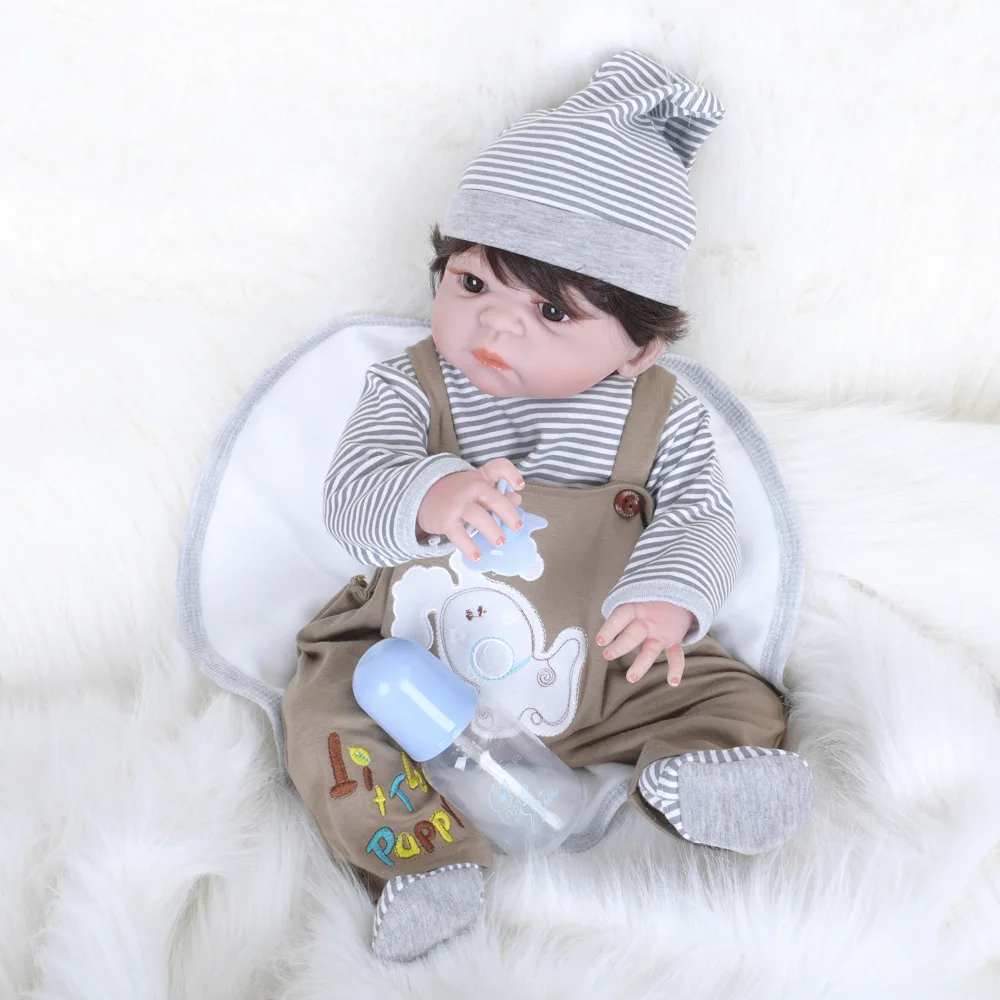 Кукла реборн мягкая виниловая ручной работы 55 см 22 дюйма|Игровые фигурки и