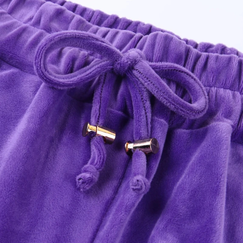 

Women Winter 2 Piece Joggers Outfits Set Drawstring Hoodies Crop Top High Waist Sweatpants Solid Color Velvet Tracksuit