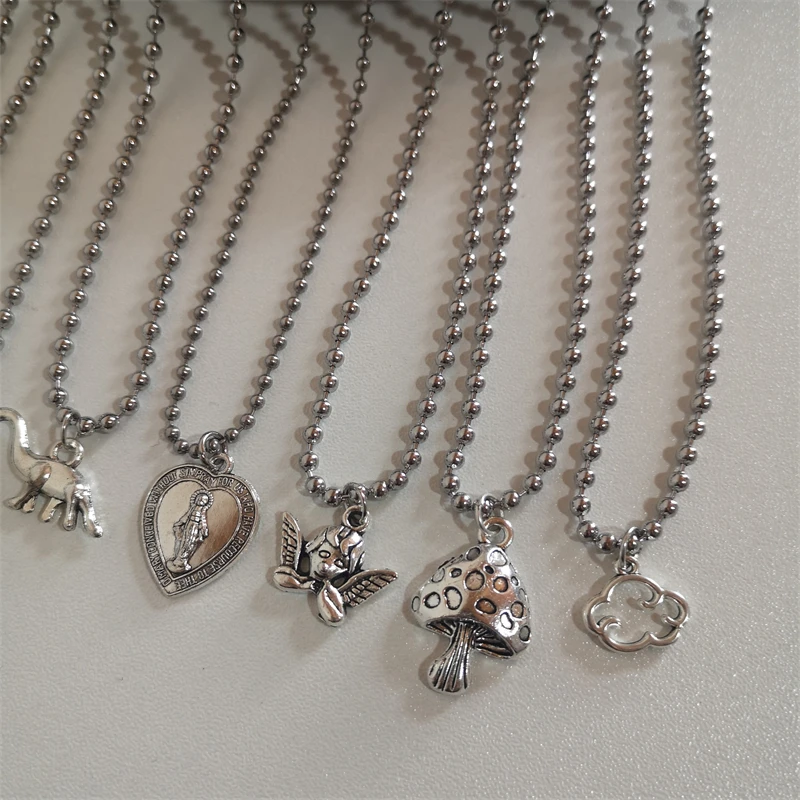 Kpop Ожерелье с бабочкой цветком крестом сердцем французская металлическая