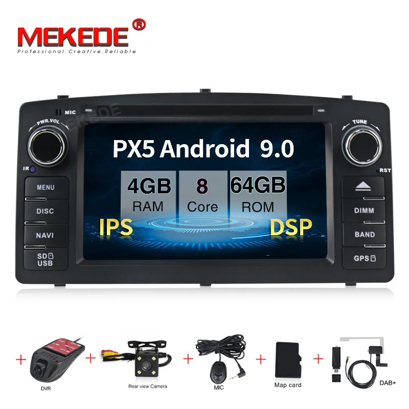 MEKEDE DSP 2 ГБ ОЗУ 16 Гб ПЗУ Android 9 0 четырехъядерный автомобильный аудио dvd плеер gps для