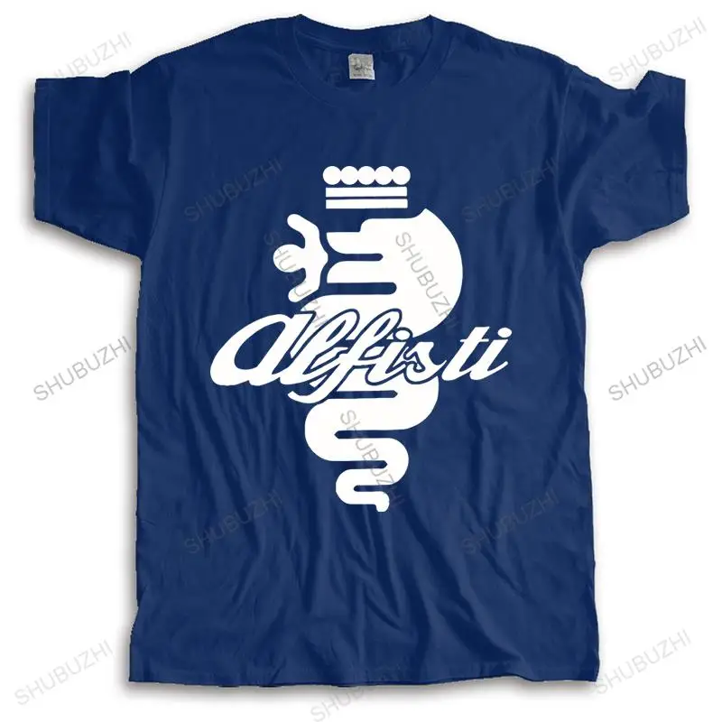 Футболка мужская с круглым вырезом Модная хлопковая рубашка в стиле Alfa Romeo