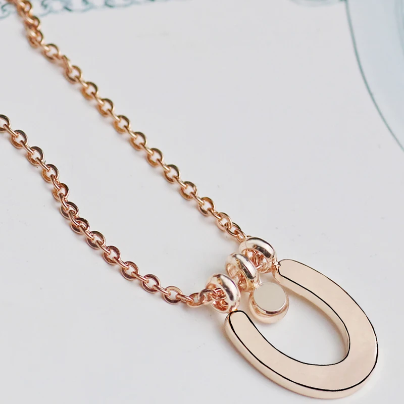 Хрустальное ожерелье с подвеской в виде подковы из нержавеющей стали круглый