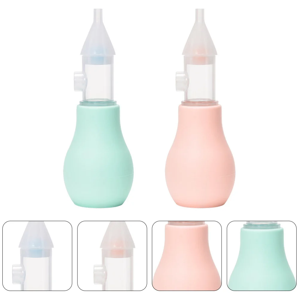 

1 Set 2Pcs Baby Nasal Aspirators Manual Type Silicone Nose Suctions (Green)