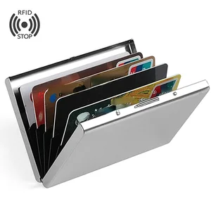 Fashion Aluminum Antimagnetic Card Holder Women Men Metal Credit Card Business Card Holders Organizer Purse Wallet