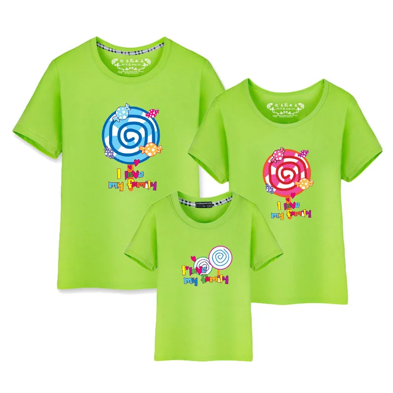 Рождественская одежда для семьи матери и сына Одинаковая пар рубашка с коротким