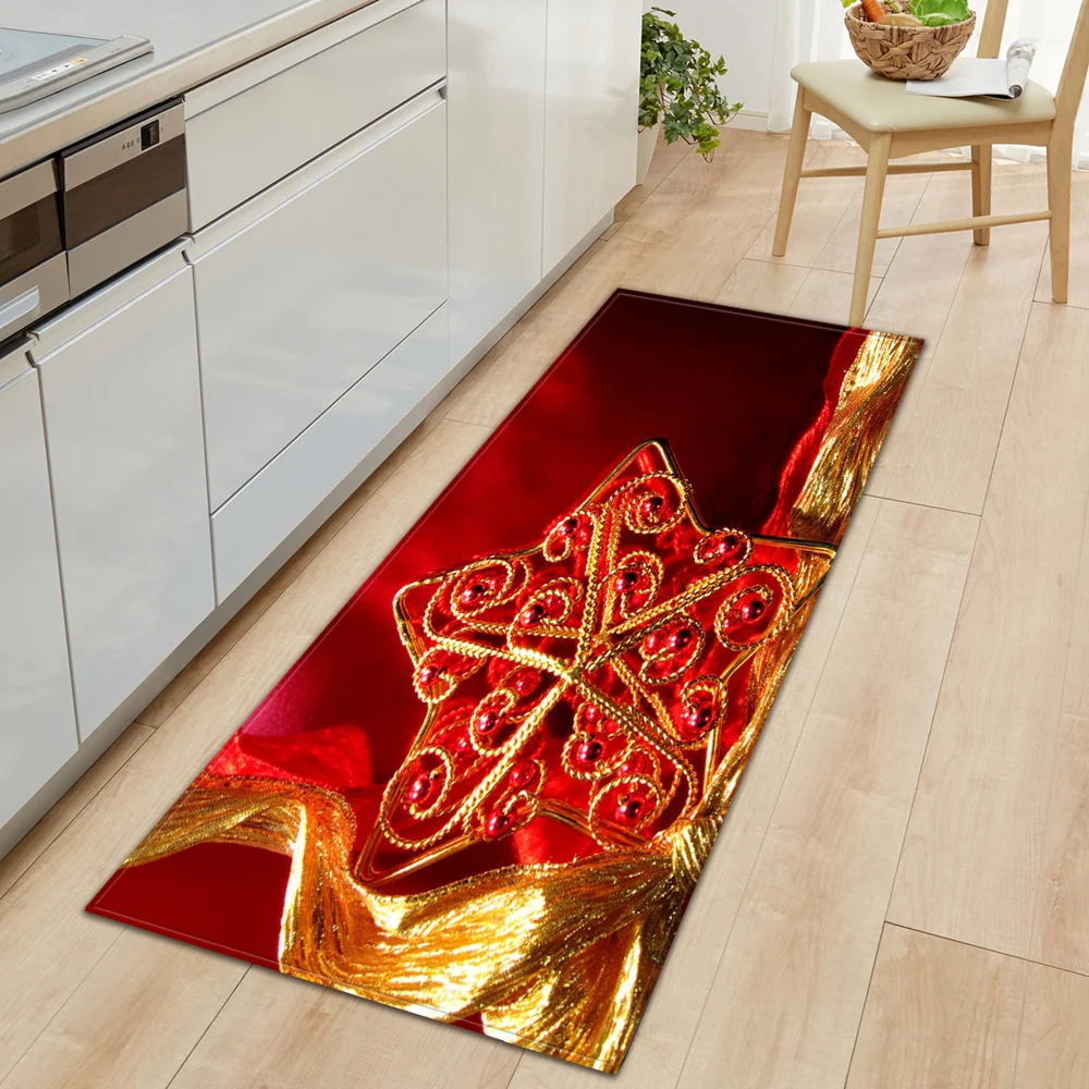 Рождественский кухонный коврик Домашний для входа татами Декор спальни ковер