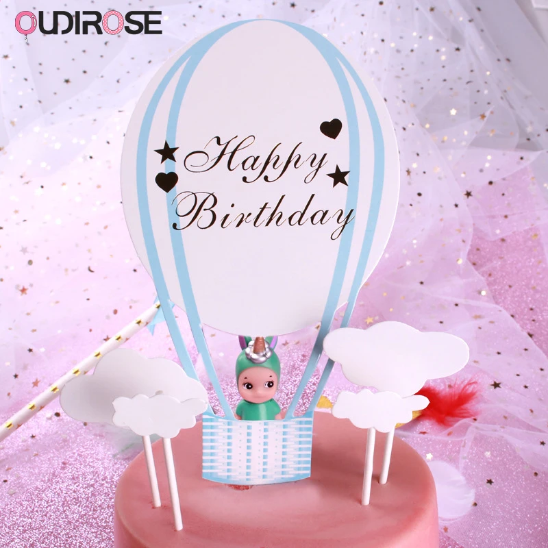 Воздушные шары бумажные топперы для тортов на день рождения украшения кексов
