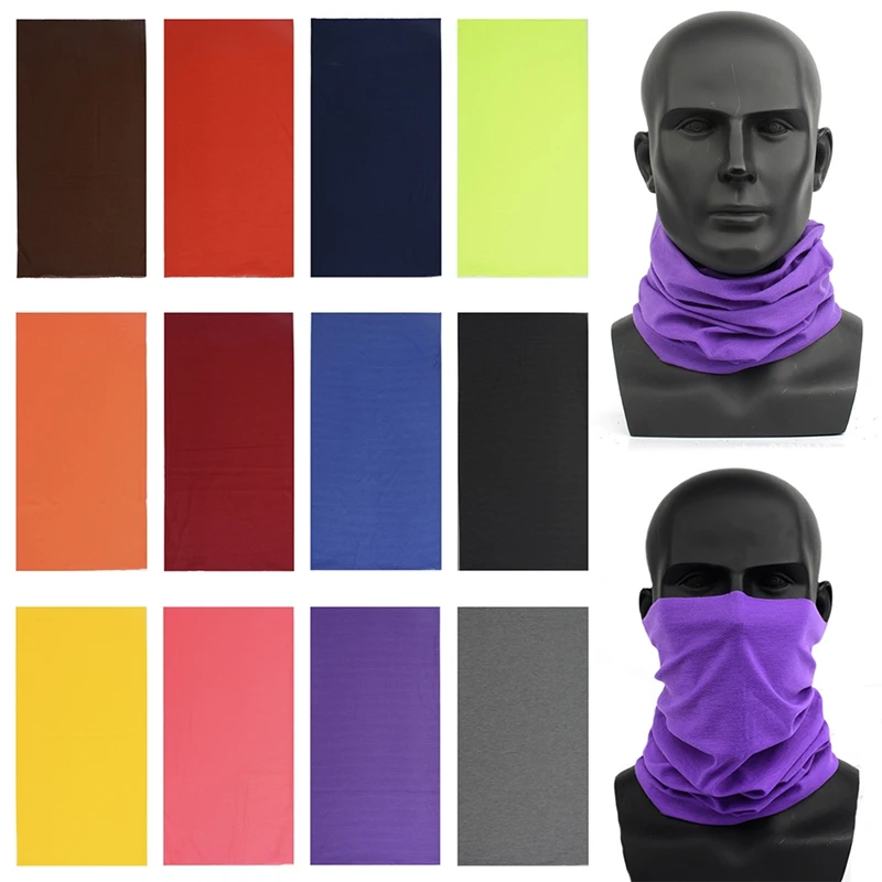 

New Dustproof Magic Scarf Pure Color Head Face Neck Turban Unisex Outdoor Windproof Sunscreen Wicking Seamless Tubular Bandana