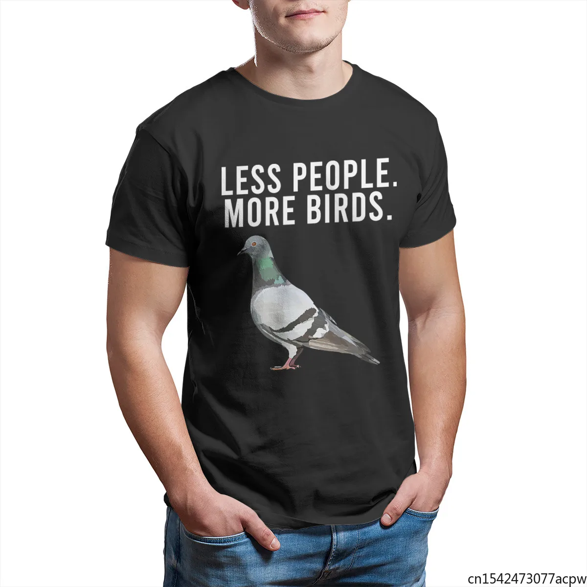 

Смешная Мужская футболка с изображением людей и голубей