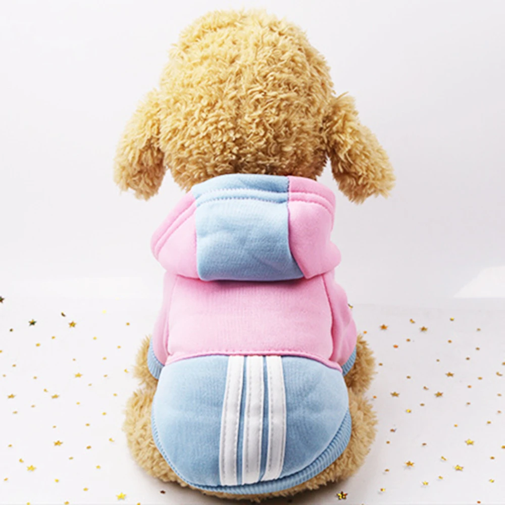 Полосатая толстовка с капюшоном для питомцев одежда щенков и кошек чихуахуа