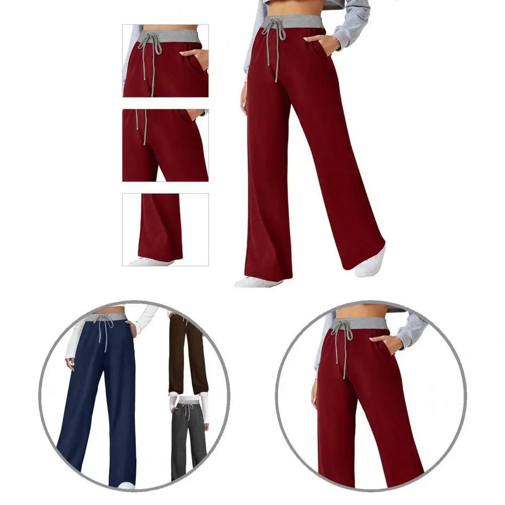 

Drawstring Great Casual Women Pants Soft Women Pants Solid Color for Daily Wear