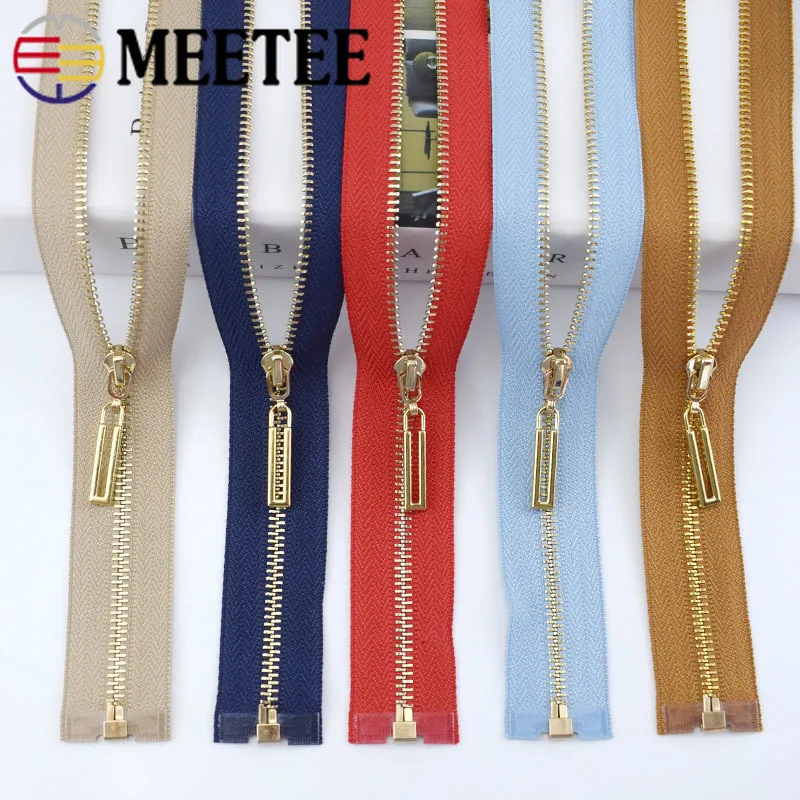 Meetee 2/5 шт. 40-70 см молния с автоматическим замком 3 # Металлические молнии Красочные